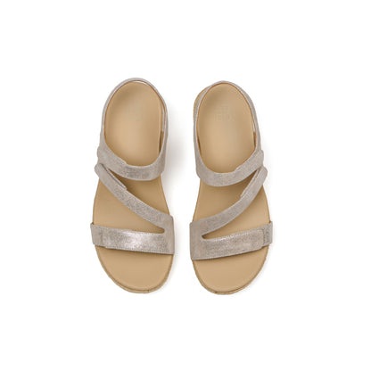 Riviera Adjustable Sandal Metatarsal Taupe Metallic | ABEO Footwear