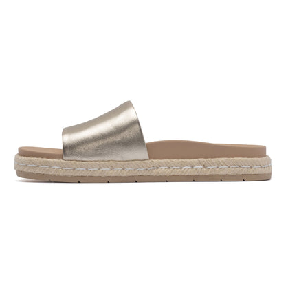 Isle Slide Metatarsal Light Gold Leather | ABEO Footwear