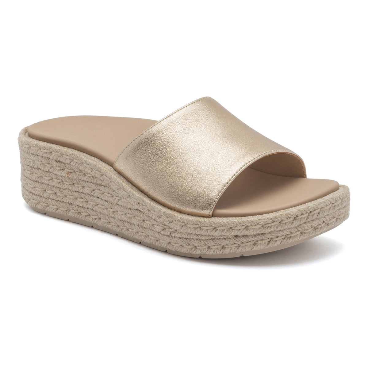 Solstice Slide Metatarsal Light Gold Leather | ABEO Footwear
