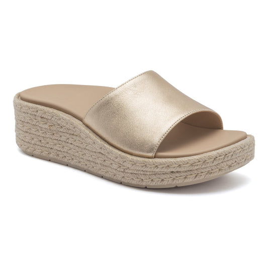 Solstice Slide Metatarsal Light Gold Leather | ABEO Footwear