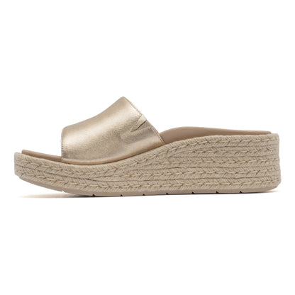 Solstice Slide Metatarsal Light Gold Leather | ABEO Footwear