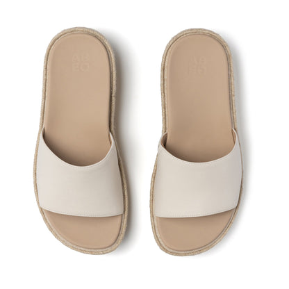 Solstice Slide Metatarsal Off White Leather | ABEO Footwear