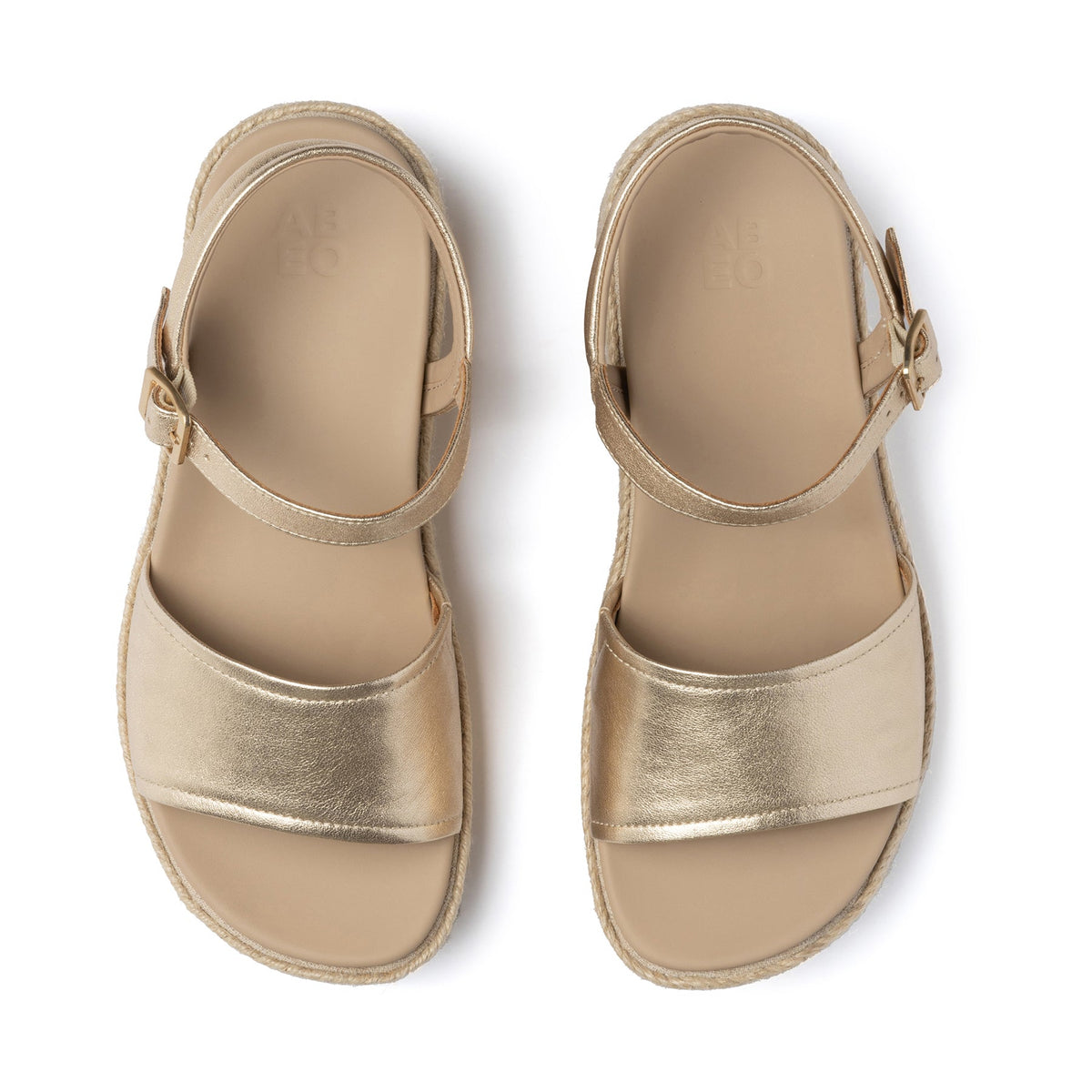 Solstice Buckle Sandal Light Gold Leather | ABEO Footwear