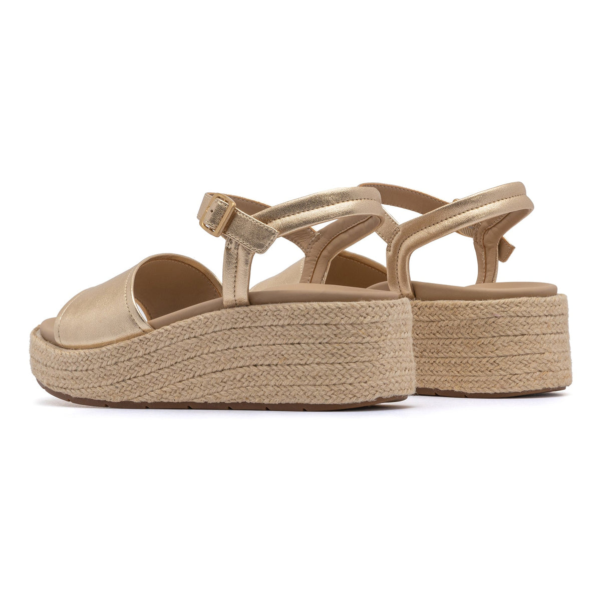 Solstice Buckle Sandal Light Gold Leather | ABEO Footwear