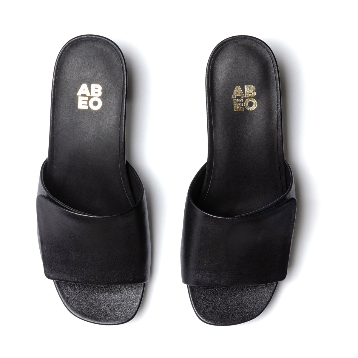 Avenue Slide Black Leather | ABEO Footwear