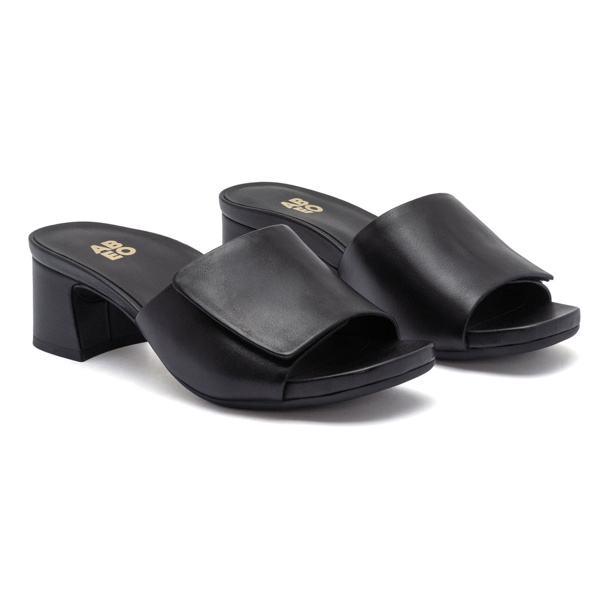 Avenue Slide Black Leather | ABEO Footwear