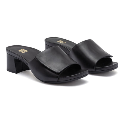 Avenue Slide Black Leather | ABEO Footwear