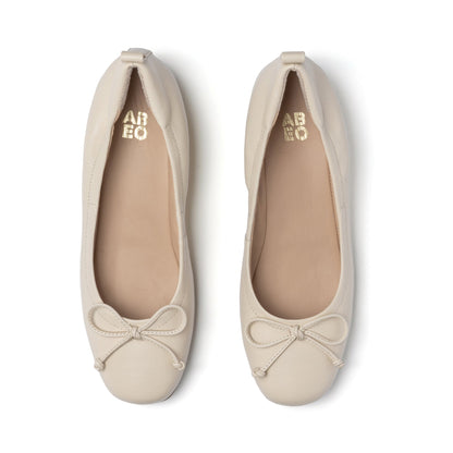 Cadence Bow Off White Leather | ABEO Footwear