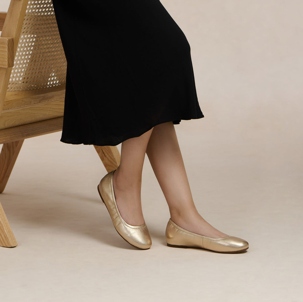 Promenade Flat Gold | ABEO Footwear