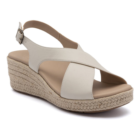 Riviera Cross Metatarsal Off White Leather | ABEO Footwear