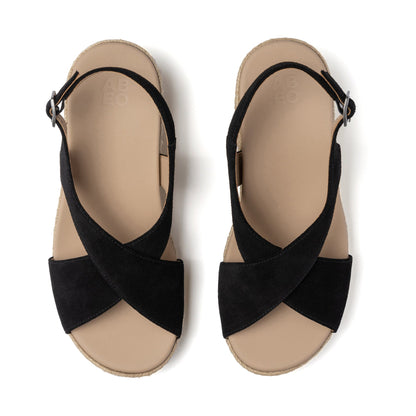 Riviera Cross Metatarsal Black Suede | ABEO Footwear