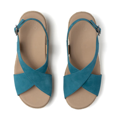 Riviera Cross Metatarsal Teal Leather | ABEO Footwear