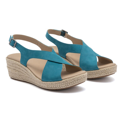 Riviera Cross Metatarsal Teal Leather | ABEO Footwear