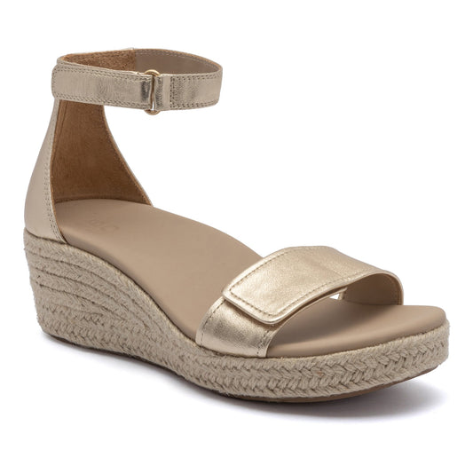 Riviera Ankle Sandal Metatarsal Light Gold Leather | ABEO Footwear