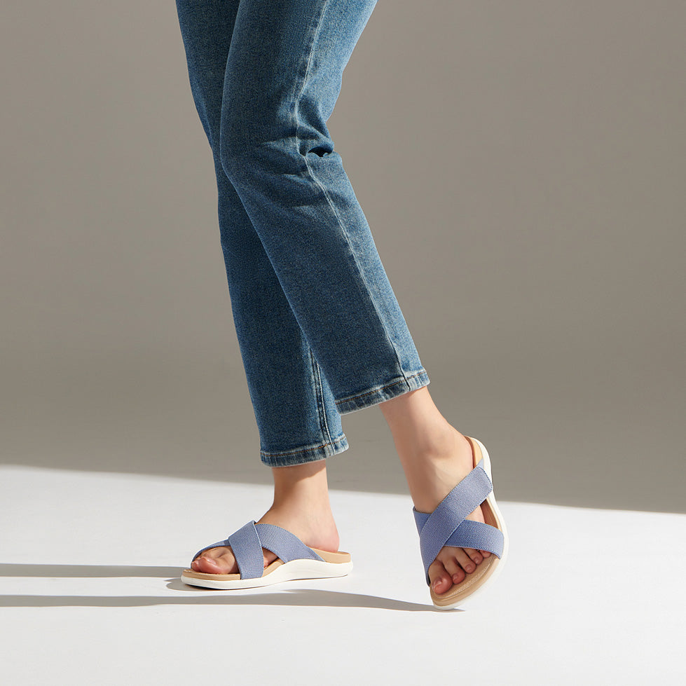 Laguna Slide Metatarsal Light Denim Canvas | ABEO Footwear