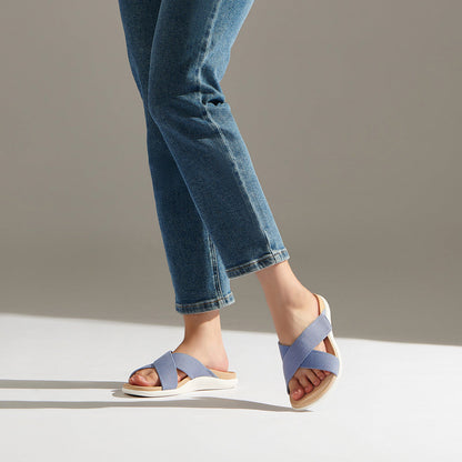 Laguna Slide Metatarsal Light Denim Canvas | ABEO Footwear