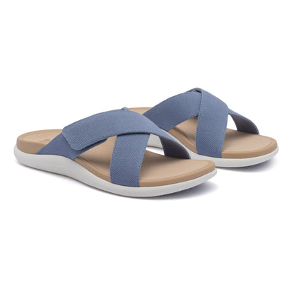 Laguna Slide Metatarsal Light Denim Canvas | ABEO Footwear