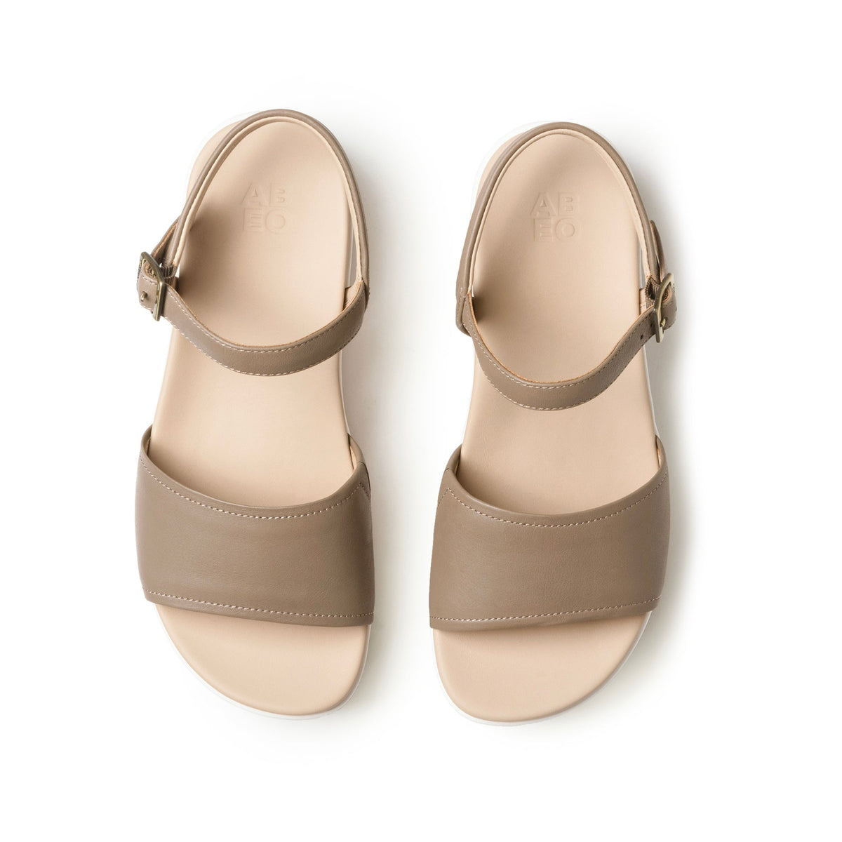 Solstice Buckle Sandal Fossil Leather | ABEO Footwear