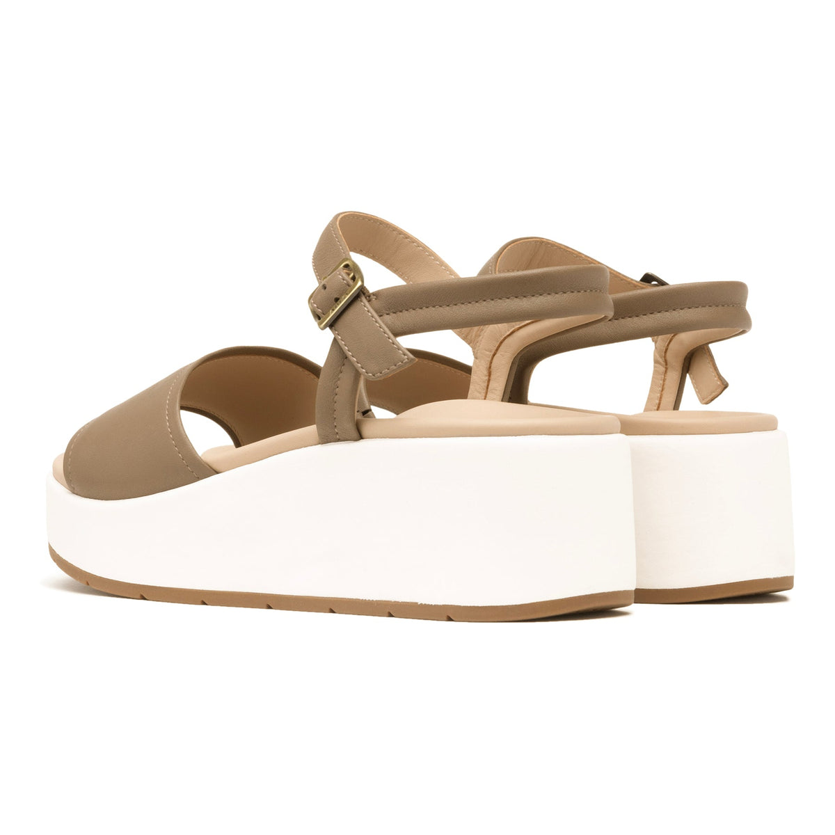 Solstice Buckle Sandal Fossil Leather | ABEO Footwear