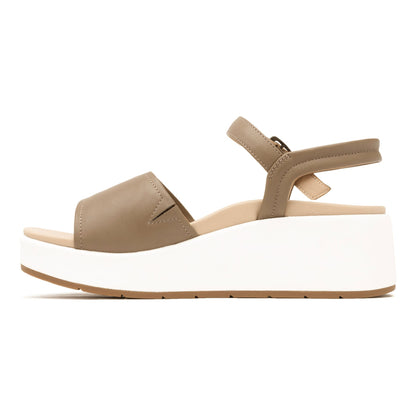 Solstice Buckle Sandal Fossil Leather | ABEO Footwear