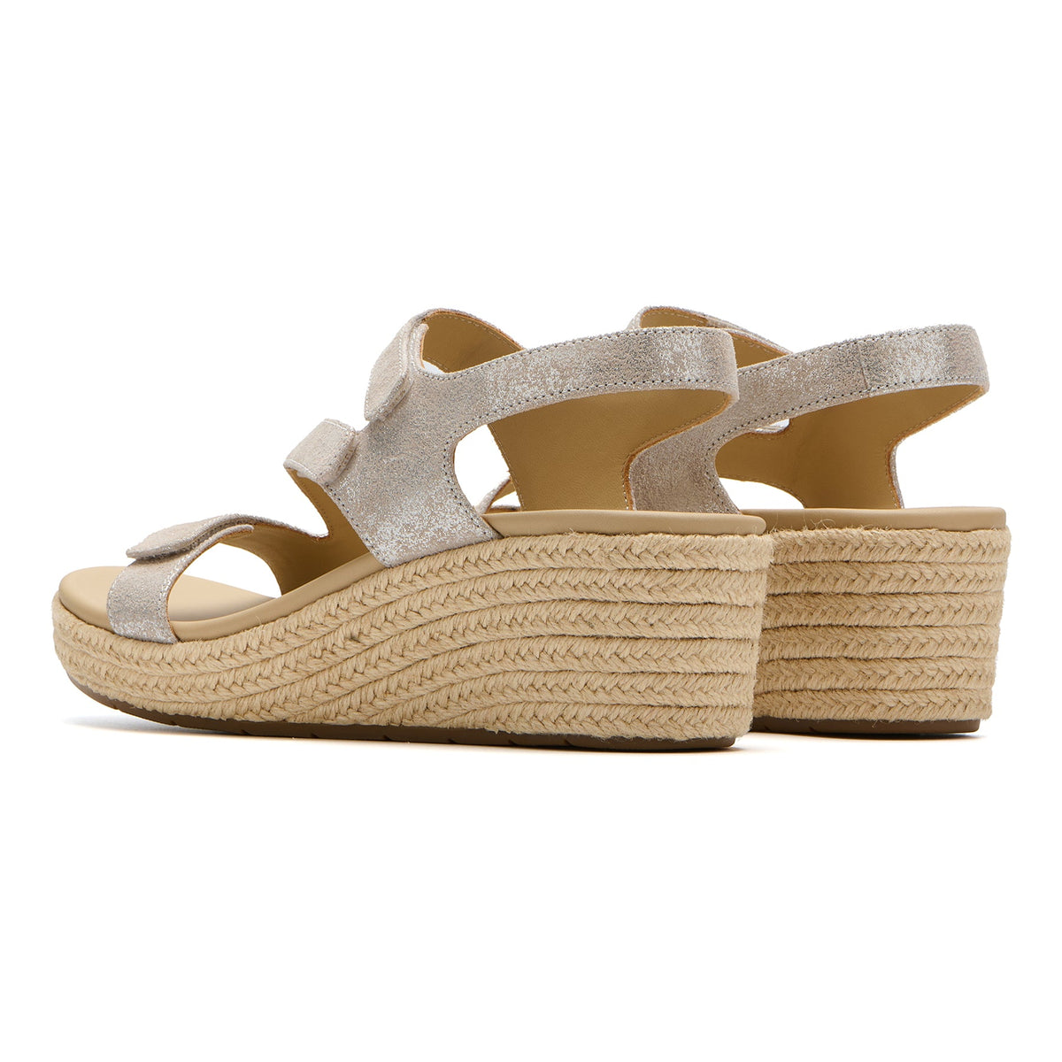 Riviera Adjustable Sandal Taupe Metallic | ABEO Footwear
