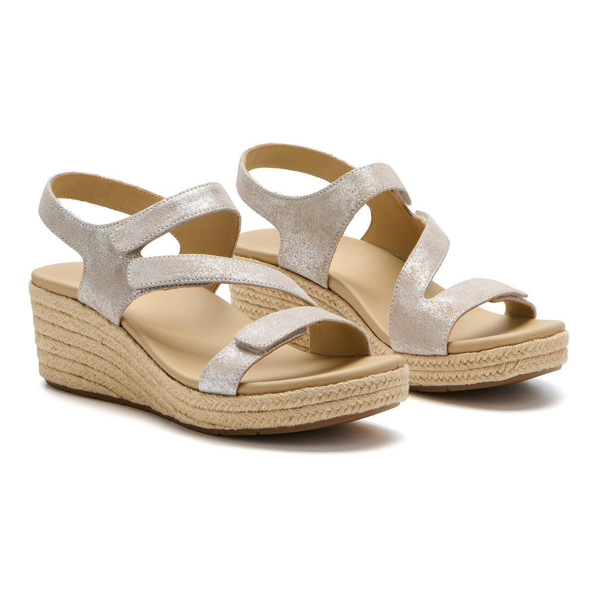 Riviera Adjustable Sandal Taupe Metallic | ABEO Footwear
