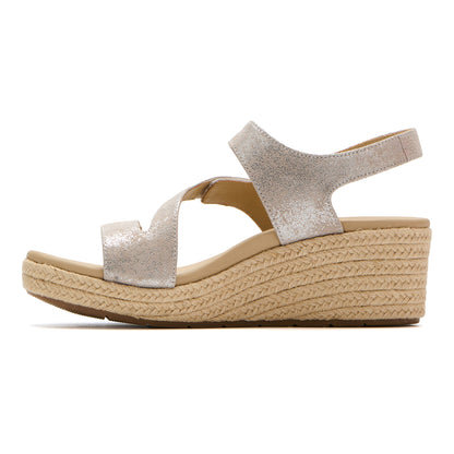 Riviera Adjustable Sandal Taupe Metallic | ABEO Footwear