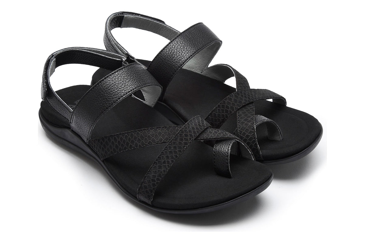 Barnett Metatarsal Black Embossed Reptile | ABEO Footwear