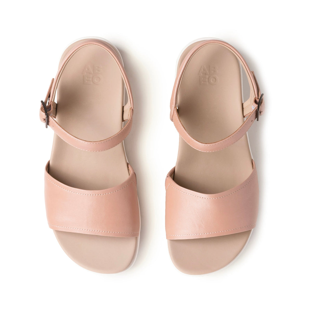 Solstice Buckle Sandal Rose Gold Leather | ABEO Footwear