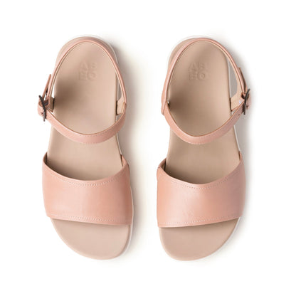 Solstice Buckle Sandal Rose Gold Leather | ABEO Footwear
