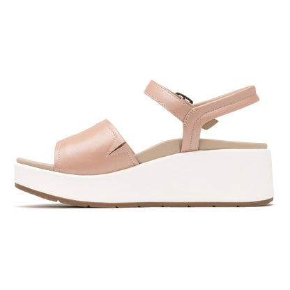Solstice Buckle Sandal Rose Gold Leather | ABEO Footwear