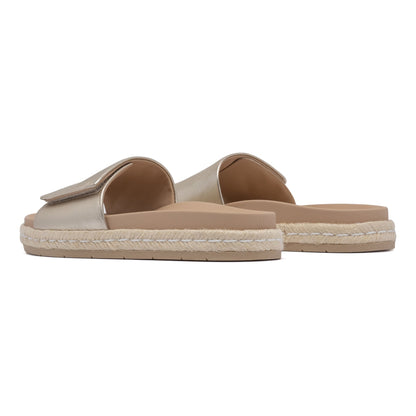 Isle Slide Light Gold Leather | ABEO Footwear