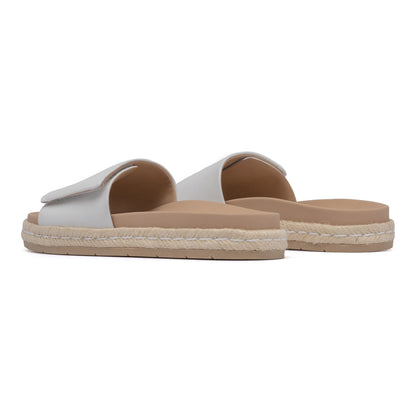 Isle Slide White Leather | ABEO Footwear