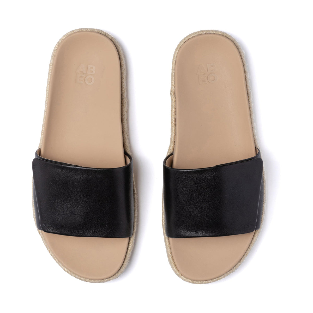 Isle Slide Black Leather | ABEO Footwear