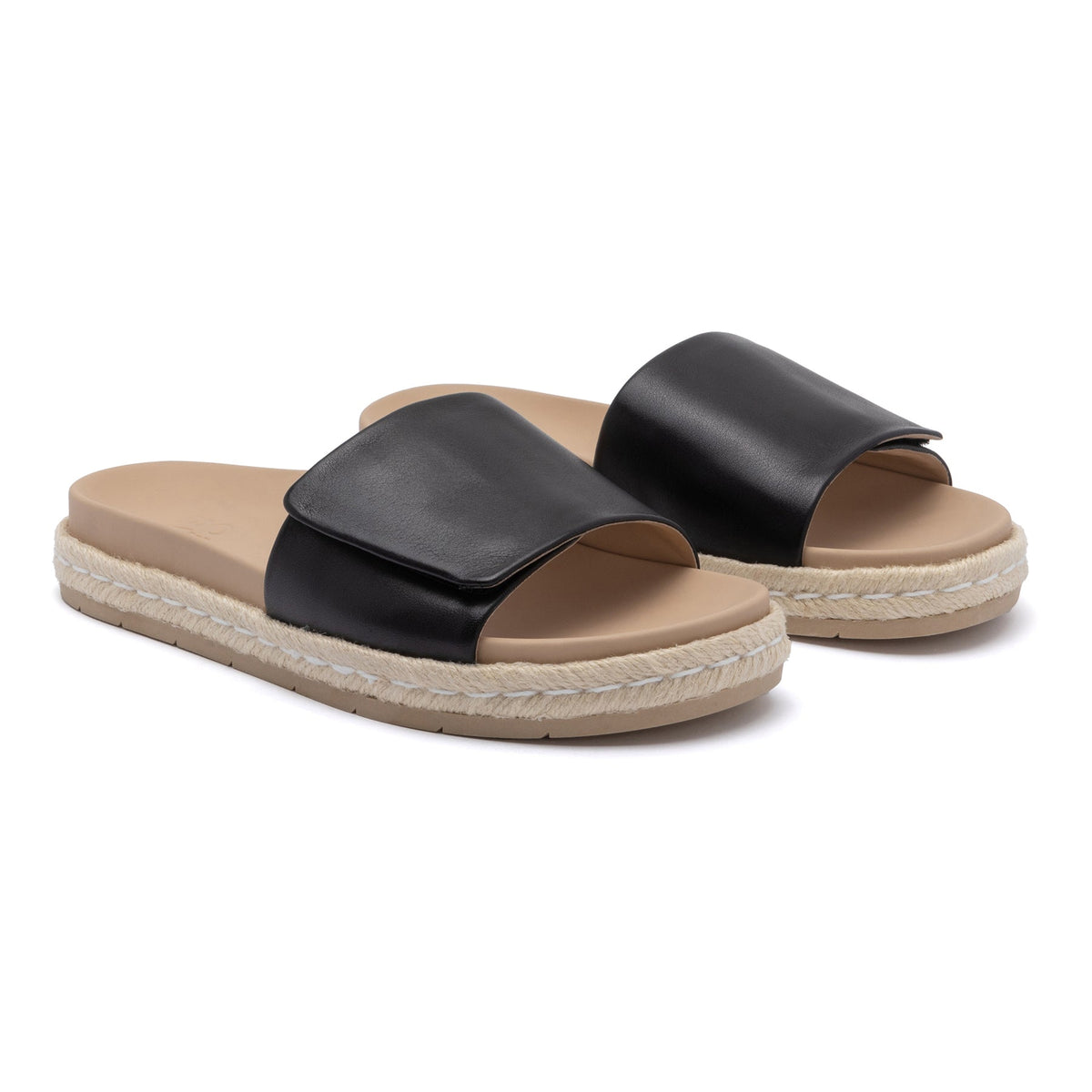 Isle Slide Black Leather | ABEO Footwear