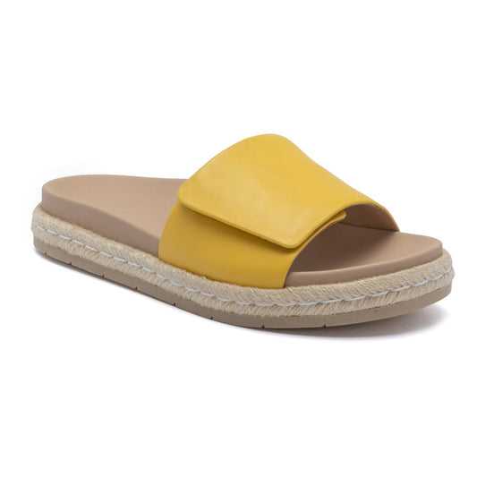 Isle Slide Yellow Leather | ABEO Footwear