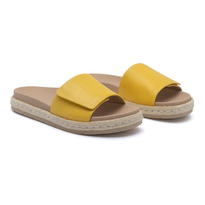 Isle Slide Yellow Leather | ABEO Footwear