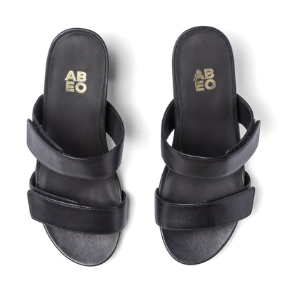 Tempo Slide Black Leather | ABEO Footwear