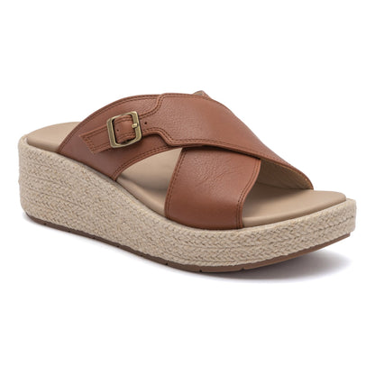 Solstice Cross Slide Dark Tan | ABEO Footwear