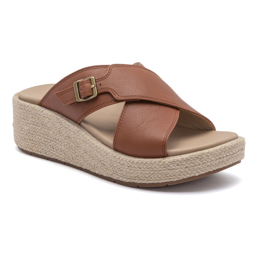 Solstice Cross Slide Dark Tan | ABEO Footwear