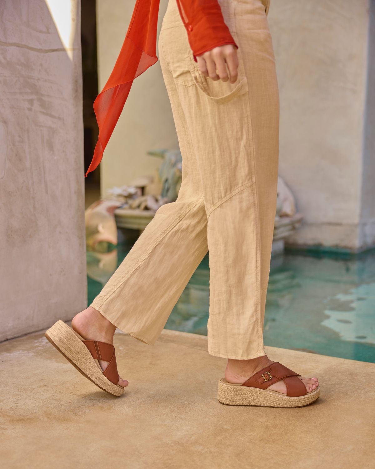 Solstice Cross Slide Dark Tan | ABEO Footwear