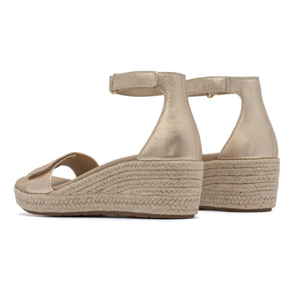 Riviera Ankle Sandal Light Gold Leather | ABEO Footwear