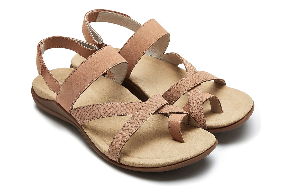 Barnett Blush Nubuck Embossed Reptile | ABEO Footwear
